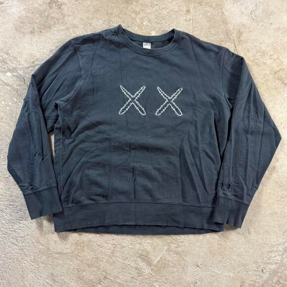 Black KAWS x Sesame Street Crewneck Sweatshirt - Picture 1 of 8